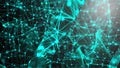 Abstract polygonal space with low polygons. Background with connecting dots and lines. Connection structure. 3d render Royalty Free Stock Photo
