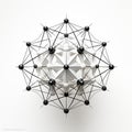 Abstract polygonal sphere with connected lines and dots. Royalty Free Stock Photo
