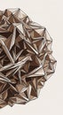 Abstract polygonal sphere with intricate triangular facets and warm earthy tones geometric art Royalty Free Stock Photo