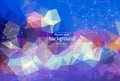 Abstract polygonal surface background. Low poly mesh design with connecting dot and line. Connection triangle structure. Vector ge Royalty Free Stock Photo
