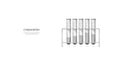 Abstract polygonal test tube rack isolated on white background. Royalty Free Stock Photo