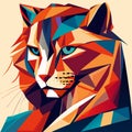 Abstract polygonal tiger head. Vector illustration of a tiger. Generative AI Royalty Free Stock Photo