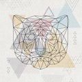 Abstract polygonal tirangle animal tiger. Hipster animal