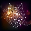 Abstract polygonal tirangle animal wolf on open space background. Royalty Free Stock Photo