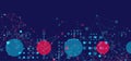 Abstract polygonal vector background with connecting dots, letters and lines. Royalty Free Stock Photo