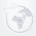 Abstract Polygonal of World, Connecting Dots and Numbers