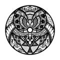 Abstract polynesian ethnic circle tattoo