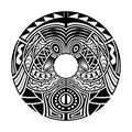 Abstract polynesian maori ethnic circle tattoo Royalty Free Stock Photo