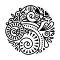 Abstract polynesian tattoo ethnic circle design Royalty Free Stock Photo