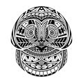 Abstract polynesian tattoo skulls design