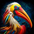 Colorful Bird: A Fusion Of Hard Edge Painting And 3d Abstract Sculpture