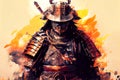 abstract portrait of a samurai. Generative AI, Generative, AI