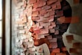 Abstract portrait with torn paper layers for artistic wall decor Royalty Free Stock Photo