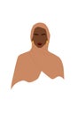 Abstract portrait of woman in hijab. Muslim faceless female. Minimalist vector illustration, isolated on a white