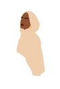 Abstract portrait of woman in hijab. Muslim faceless female. Minimalist vector illustration, isolated on a white