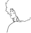 Abstract portrait of young African woman in minimalistic modern style. Line drawing.