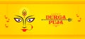 Abstract Poster/ Banner design for Celebration of Indian Religious Festival Happy Durga Puja. Royalty Free Stock Photo