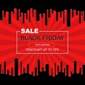 Abstract poster Black Friday sale inscription design template.