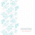 Abstract poster, cover, banner, background of blue engineering drawings of parts. Vector Royalty Free Stock Photo