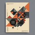 Abstract poster design featuring geometric patterns with triangles and circles