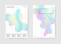 Abstract Poster Holographic Forms Background. Fluid Shapes Brochure Template. Futuristic Banner Identity Card Design