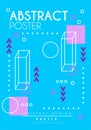 Abstract poster original design, creative blue placard template, trendy bright background for banner, invitation, flyer