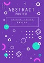 Abstract poster original design, creative solution placard template in blue color, trendy bright background for banner