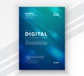 Poster brochure cover banner presentation layout template, Technology digital futuristic internet network connection green blue Royalty Free Stock Photo
