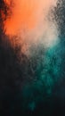 Abstract Powder Gradient: Orange, Beige, and Teal on Dark Background Royalty Free Stock Photo