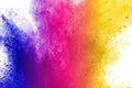 Abstract powder splatted background. Colorful powder explosion on white background. Colored cloud. Colorful dust explode. Paint Ho Royalty Free Stock Photo