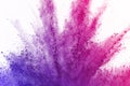 Abstract powder splatted background. Colorful powder explosion on white background. Colored cloud. Colorful dust explode. Paint Ho Royalty Free Stock Photo