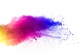 Abstract powder splatted background. Colorful powder explosion on white background. Colored cloud. Colorful dust explode. Paint Ho Royalty Free Stock Photo