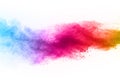 Abstract powder splatted background. Colorful powder explosion on white background. Royalty Free Stock Photo