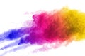 Abstract powder splatted background. Colorful powder explosion on white background. Colored cloud. Colorful dust explode. Paint Ho Royalty Free Stock Photo