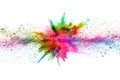 Abstract powder splatted background. Colorful powder explosion on white background. Royalty Free Stock Photo