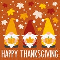 Happy Thanksgiving Gnomes vector, Fall gnomes Svg cut files, Cute gnomes holding pumpkin