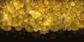 Abstract golden bokeh background. Falling gold lights and magic particles dust on black background. Glittery gold Royalty Free Stock Photo