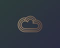 Abstract premium gradient cloud vector logotype. Data storage download weather line icon logo mark symbol