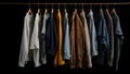 Abstract presentation of different types of clothes on dark background Royalty Free Stock Photo
