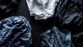 Abstract presentation of different types of clothes on dark background Royalty Free Stock Photo