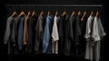 Abstract presentation of different types of clothes on dark background Royalty Free Stock Photo