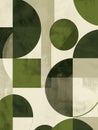 Abstract print, green, boho style.