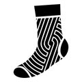 Abstract print sock icon, simple style