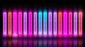 Abstract prismatic shapes with vibrant neon light reflections create unique artistic backgrounds for modern design concepts
