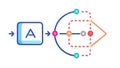 Abstract Process Flow, Data Transformation Pathways, vector design Generative AI Royalty Free Stock Photo