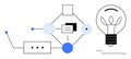Abstract Process Flowchart and Light Bulb Icon Innovation and Workflow Solutions Royalty Free Stock Photo
