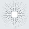 Abstract processor, computer digital chip, printed circuit board. Artificial intelligence. Technology background, template, design