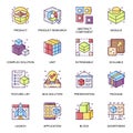 Abstract product flat icons set.