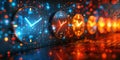 Abstract productivity background with efficient workflow systems and time management concept
