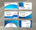 Business card background blue set of horizontal templates06